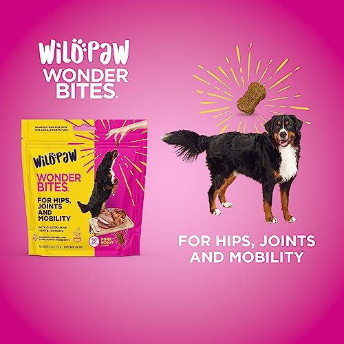  WildPaw WonderBites For Hips, Joints, & Mobility -90 Soft Chews- Improves Mobility, Reduces Pain - Glucosamine, MSM, Hyaluronic Acid, Hemp, Turmeric, & More – Joint Supplement For Dogs