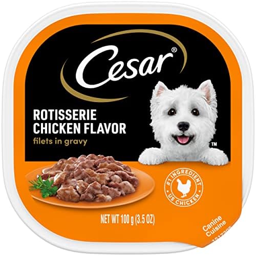  CESAR Soft Wet Dog Food Classic Loaf In Sauce Filet Mignon Flavor, (24) 3.5 Oz. Easy Peel Trays
