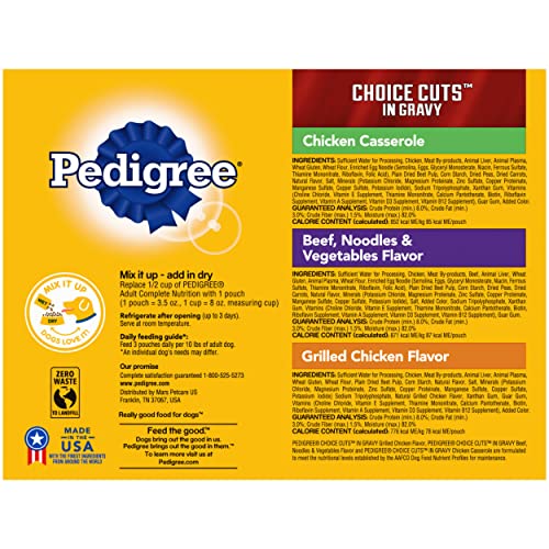 Pedigree Choice Cuts In Gravy Adult Wet Dog Food Variety Packs, 3.5 Ounce - 18 Count (Pack Of 2)