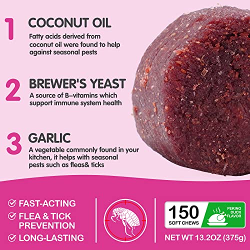  Flea And Tick Prevention For Dogs Chewables Pills, 120 Tablets Flea And Tick Chews For Dogs, Oral Flea Pills For All Breeds And Ages Dogs, Oral Flea Pills For Dogs Supplement