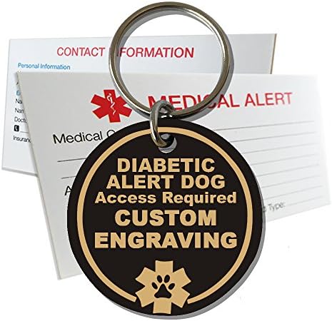  My Identity Doctor Diabetic Alert Dog Tag Custom Engraved Round Plastic - Blue - Large