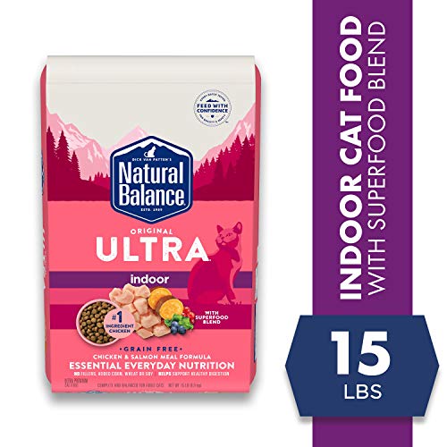  Natural Balance Original Ultra Indoor Chicken & Salmon Meal Cat Food, Dry Food For Indoor Adult Cats, 15-lb. Bag