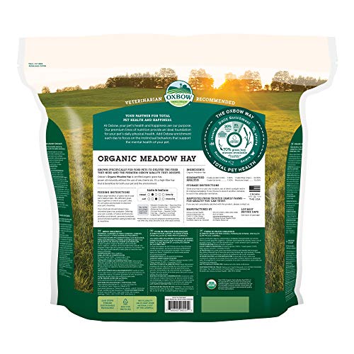  Oxbow Animal Health Meadow Hay - All Natural Hay For Rabbits, Guinea Pigs, Chinchillas, Hamsters & Gerbils - 40 Oz.