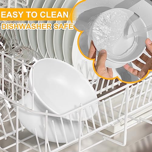 GENERIC PAILUOMU Ceramic Raised Cat Bowl, Set 2 Tilted Elevated Pet Food And Water Bowls, Stress Free Cat Dog Feeder Dish, Suitable For Small, Medium Cats And Dogs,White