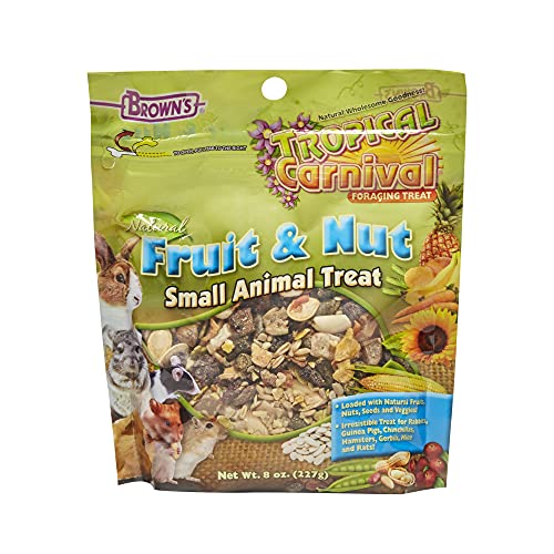  F.M. Brown's Tropical Carnival, Natural Timothy Hay Craveables With Veggies, Fruits, And Oat Sprays, Foraging Treat With High Fiber For Healthy Digestion, 24 Oz