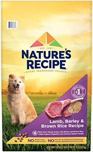  Nature’s Recipe Original Dry Dog Food For Adult Dogs, Lamb & Rice Recipe, 12 Lb Bag