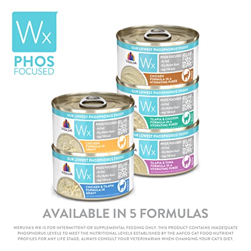  Weruva Wx Phos Focused, Tilapia & Tuna Formula In A Hydrating Purée, 3oz Can (Pack Of 12)