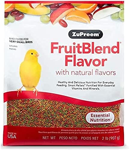  ZuPreem FruitBlend Flavor Pellets Bird Food For Parrots And Conures, 17.5 Lb - Daily Blend Made In USA For Caiques, African Greys, Senegals, Amazons, Eclectus, Small Cockatoos