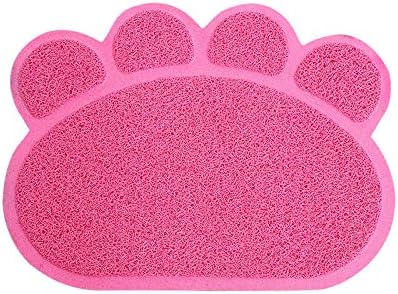  QCUTEP Pet Feeding Mat, Pet Litter Mat PVC Non-Slip Litter Tray Mat Waterproof Claw-Printed Pet Litter Pads For Cats Dogs And Puppies 40 X 30cm