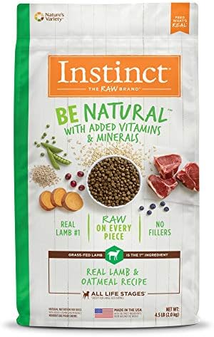  Instinct Be Natural Real Lamb & Oatmeal Recipe Natural Dry Dog Food, 24 Lb. Bag