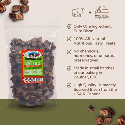  Bison Cubes: Pure Bison Dog Treats - All Natural Treats For Dogs. Vet Approved, Single Ingredient, Grain Free, Healthy & Nutritious Real Meat, Low Calorie Treats For Dogs (Bison Lung, 16oz)