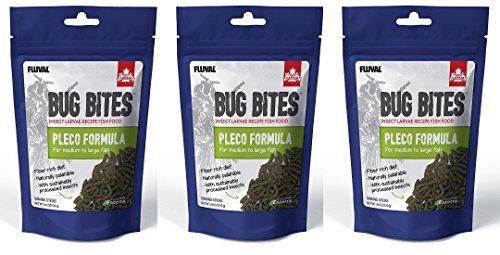 Fluval (3 Pack) Bug Bites Bottom Feeder Pleco Formula For Medium To Large Fish
