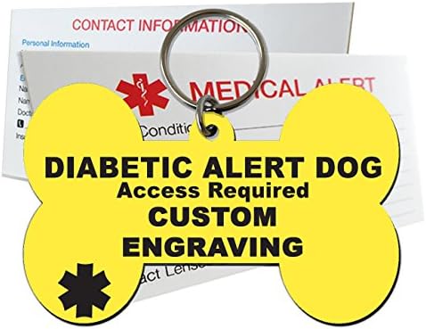  My Identity Doctor Diabetic Alert Dog ID Tag Custom Engraved Dog Bone Plastic - Purple - Extra Large