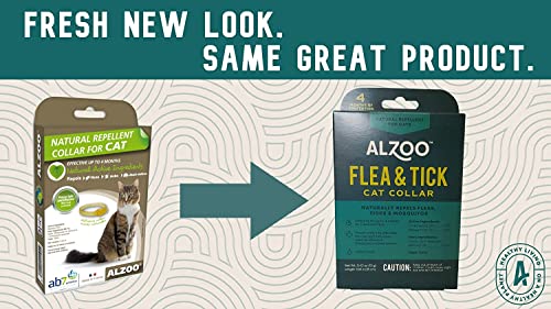  ALZOO Flea & Tick Cat Collar And Flea & Tick G+ Powder, 100% Plant-Based Active Ingredients