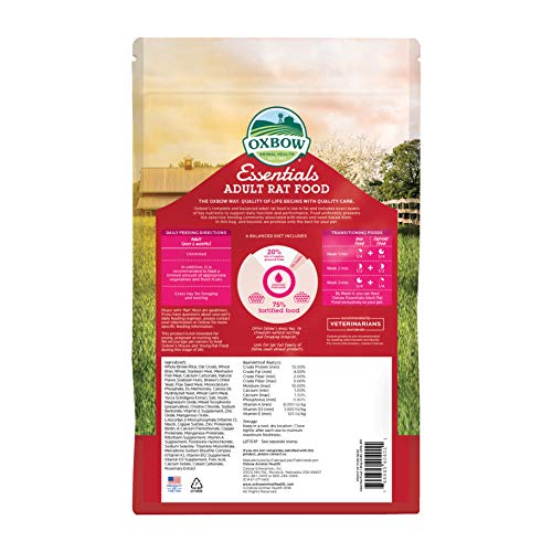  Oxbow Essentials Adult Rat Food - All Natural Adult Rat Food - 3 Lb.