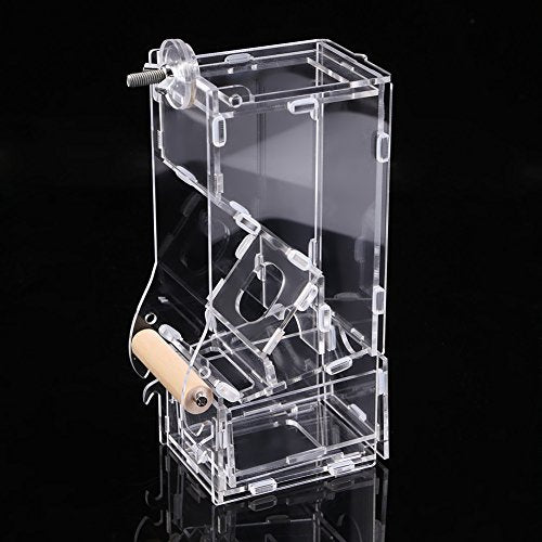  FILFEEL Automatic Bird Feeder, Acrylic Pet Birds Seeds Food Feeder Cage Toy Transparent Healthy Pet Simply Feed