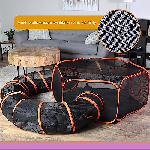  WESTN Outdoor Cat Enclosures Set Of 2, Enclosed Indoor Outdoor Pet Tent, Pop Up Visual Mesh House With Portable Bag, For Kitten Puppy Small Dog Animal, Pet Relaxing, Play
