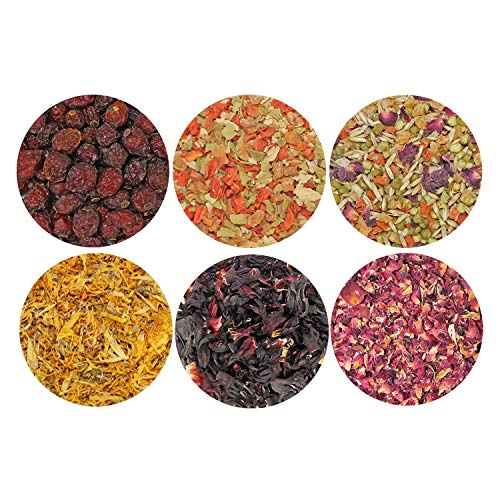  Exotic Nutrition Herbivore Treats 6 Pack - Healthy Assortment Small Animal Pet Treat - Squirrels, Guinea Pigs, Rabbits, Chinchillas, Prairie Dogs, Degus, Hamsters, Gerbils, Herbivores