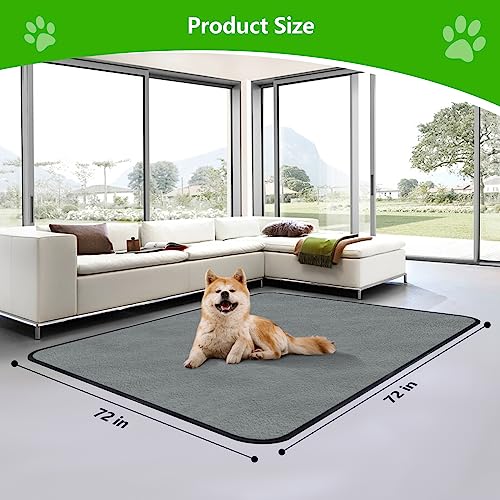  Loytryal Washable Pee Pads For Dogs, 72x72 Inches 2 Pack Extra Large Reusable Dog Pee Pads Washable Large Dog Pee Pad For Potty Training, Travel