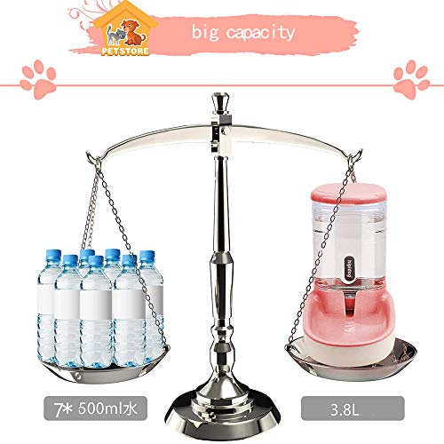  XingCheng-Sport Automatic Pet Feeder Small&Medium Pets Automatic Food Feeder And Waterer Set 3.8L, Travel Supply Feeder And Water Dispenser For Dogs Cats Pets Animals (Pink)