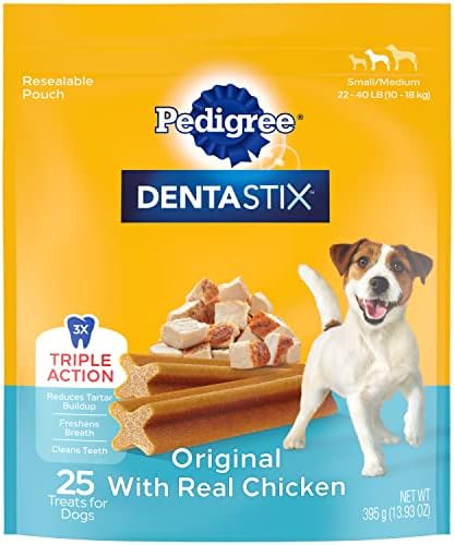  PEDIGREE DENTASTIX Small/Medium Dog Dental Treats Original Flavor Dental Bones, 1.57 Lb. Value Pack (45 Treats)