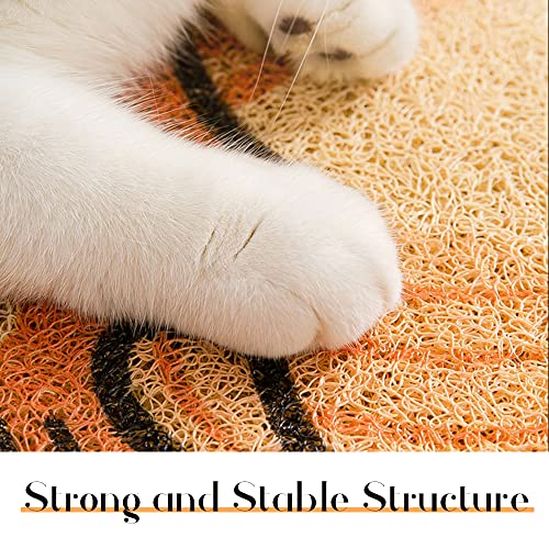 GENERIC Cat Litter Trapping Mat 23.6"x 15" For Cat Litter Box, Bathroom Mat, Bedroom Mat, Soft On Paws, Easy To Clean, Durable Cat Dog Bath Mat, Ripple Rug For Pet (Black Cat)