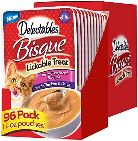  Delectables Bisque Non-Seafood Lickable Wet Cat Treats, Variety Pack, 12 Count (Pack Of 1)