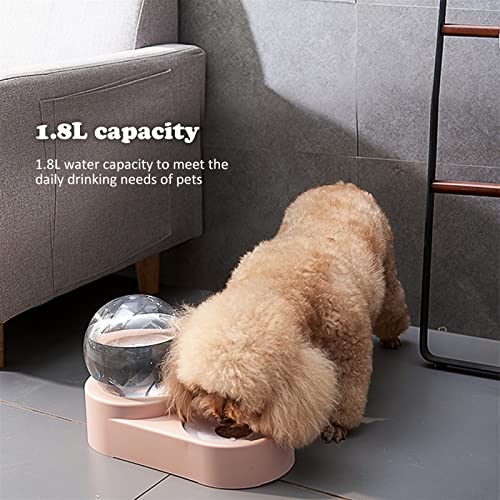  AACARB Cat Water Dispenser, 2 In 1 Dual-use Pet Dog Cat Automatic Water Dispenser With Stainless Steel Food Bowl For Dog Cat Water Bottle Container (Color : Blue No Steel Bowl)