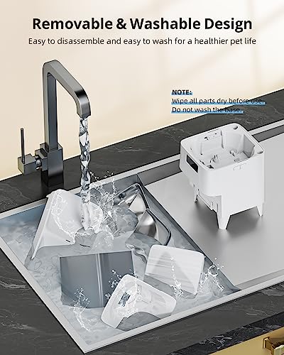  COKBER Automatic Cat Feeders For Two Cats,5L Timed Automatic Pet Feeder With Anti-Stuck Design And Double Bowls, Dry Food Dispenser With Panel Control For 1-2 Cats And Small Dogs,Dual Power Supply