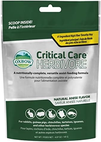  Oxbow Animal Health Critical Care, Herbivore, Apple-Banana Flavor, 454 Gram Bag, 1-lbs (70105)