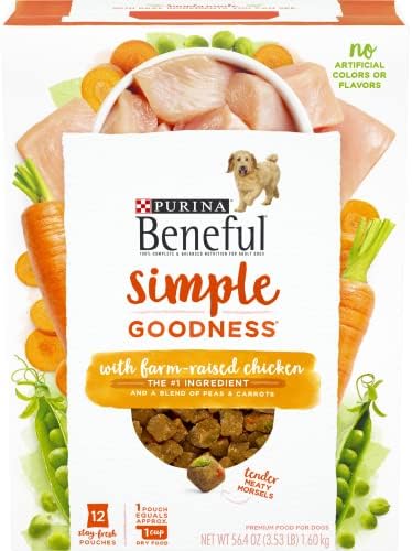  Purina Beneful Dry Dog Food, Simple Goodness With Farm Raised Chicken - (4) 12 Ct. Boxes