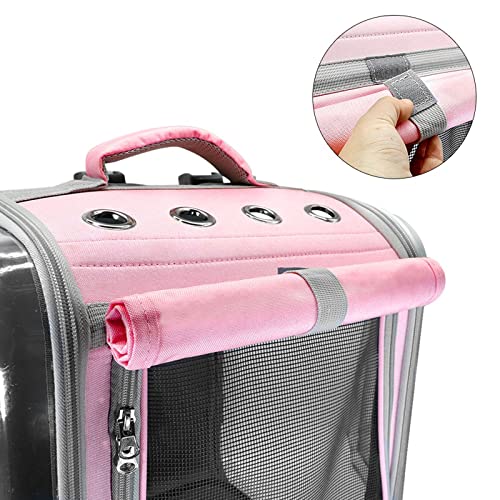  JOZZY Pet Travel Bag Pet Cat Backpack Breathable Cat Travel Outdoor Shoulder Bag For Small Dogs Cats Portable Packaging Carrying Pet Supplies (Color : Pink)
