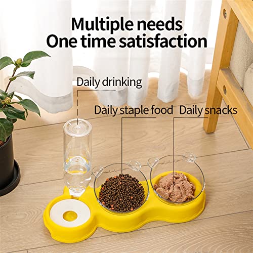  AYENCI Cat Automatic Water, Automatic Feeder Cat Bowl Pet Dog Bowl With Water Fountain Bottle Feed Water Feeder Bowl For Cats Food Feeer Dish Container (Color : Blue)