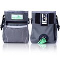  Paw Lifestyles – Dog Treat Training Pouch – Easily Carries Pet Toys, Kibble, Treats – Built-In Poop Bag Dispenser – 3 Ways To Wear – Grey