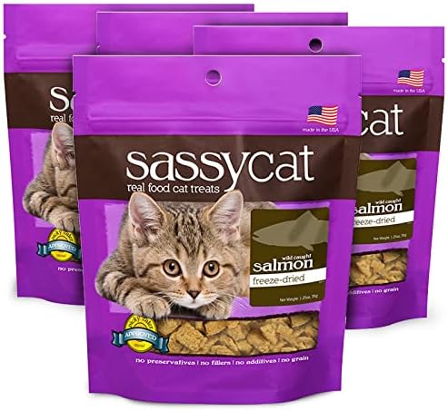  Herbsmith Sassy Cat Treats - Freeze Dried Chicken Treats – All Natural Treats For Cats - Bundle- Duck, Chicken, Rabbit, Turkey, Whitefish, And Salmon