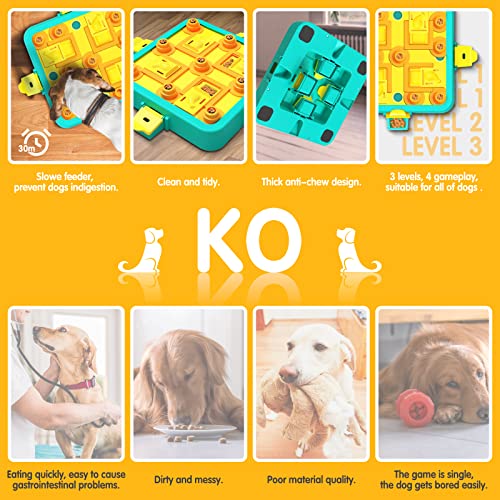  Dog Puzzle Toys, IFurffy Mentally Stimulating Toys For Dogs IQ Training, 3 In 1 Dog Puzzle For Large Medium Small Dogs, Dog Treat Puzzle For Slow Down Eating