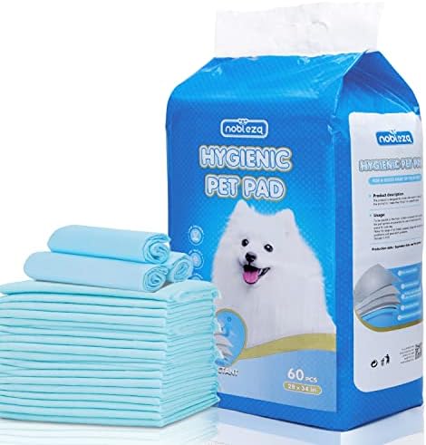  Nobleza Puppy Pads Pet Training Pads, Extra Large 28"×34" Super Absorbent Pee Pads For Dogs, Leak-Proof 5-Layer Dog Training Pads With Quick-Dry Surface For Potty Training, 60 Count