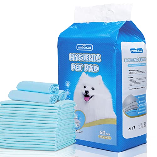  Nobleza Puppy Pads Pet Training Pads, Extra Large 28"×34" Super Absorbent Pee Pads For Dogs, Leak-Proof 5-Layer Dog Training Pads With Quick-Dry Surface For Potty Training, 60 Count