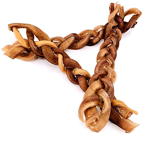  ValueBull Braided Bully Sticks, Thick 12 Inch, 25 Count Bulk Pack - All Natural Dog Treats, 100% Beef Pizzles, Single Ingredient Rawhide Alternative