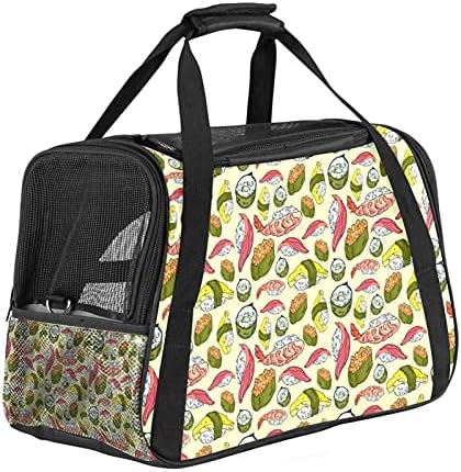  Pet Carrier Cute Sushi Japanese Food Soft-Sided Pet Travel Carriers For Cats,Dogs Puppy Comfort Portable Foldable Pet Bag Airline Approved