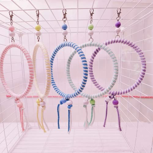  Climb Swing Parrot Sugar Glider Nest Cradle Squirrel Hamster Parrots Birds Rats Other Small Pets Supplies Entertainment (Yellow And White)