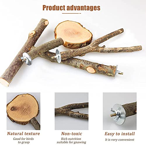  JYDQM 3Pcs/Set Bird Toy T-Shaped Wooden Bird Perches Parrot Stand Playstand Play Toys For Budgie