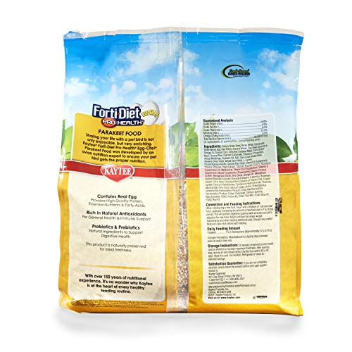  Kaytee Forti-Diet Egg-Cite Parakeet Pet Bird Food, 5 Pound