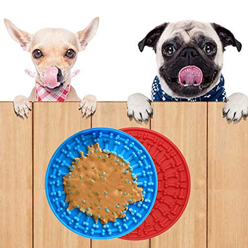  Dog Shower Licking Pad, Dog Peanut Butter Licking Pad Slow Feeder, Dog Pad Adsorbs To Wall For Grooming, Pet Bath And Dog Training (2 Pieces)