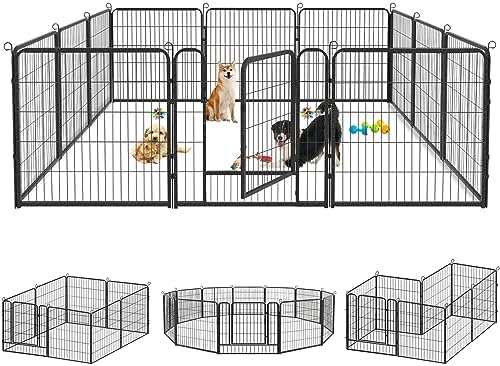  Jhsomdr 40" Outdoor Dog Fence Portable Dog Playpen For Small Medium Large Dogs, Dog Kennel Outdoor 28 Panels Pet Playpen Heavy Duty Dog Play Pens For Puppys Dog Fence For RV Camping