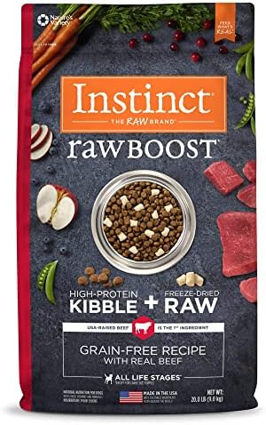  Instinct Raw Boost Grain Free Recipe With Real Beef Natural Dry Dog Food, 4 Lb. Bag