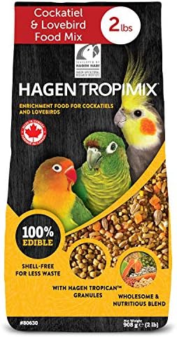  Hagen Tropimix Enrichment Food For Small Parrots, 4 Lb. (1.8 Kg) - HARI Small Parrot Food With Seeds, Fruit, Nuts, Vegetables, Grains, And Legumes