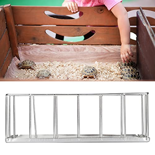  Tortoise Feeder, No Peculiar Smell Separated Hygienic Safe Reptile Feeding Tray For Feeding Animal For Most People(Silver)