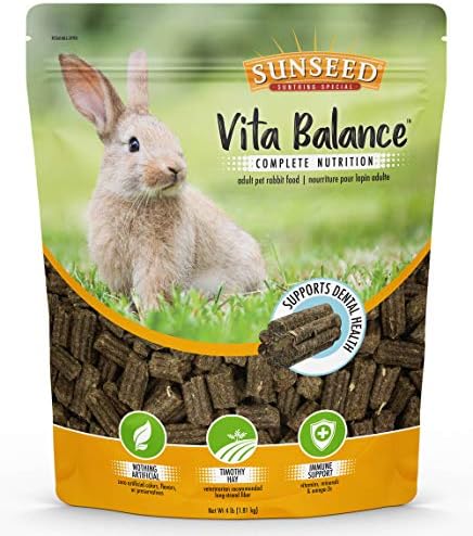 Sunseed Vita Balance Complete Nutrition Adult Pet Rabbit Food, 4 LBS