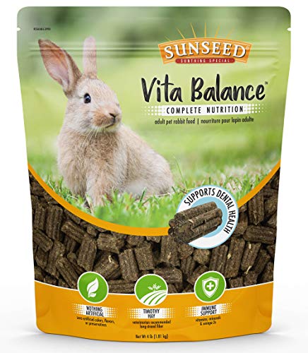  Sunseed Vita Balance Complete Nutrition Adult Pet Rabbit Food, 4 LBS
